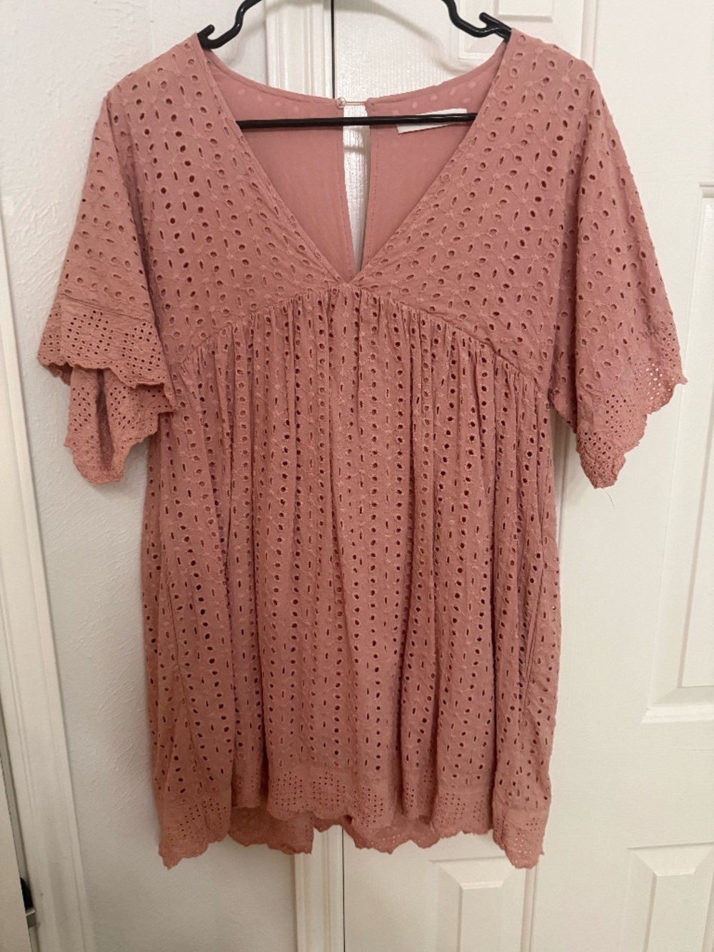 Mustard Seed Pink Eyelet Romper
